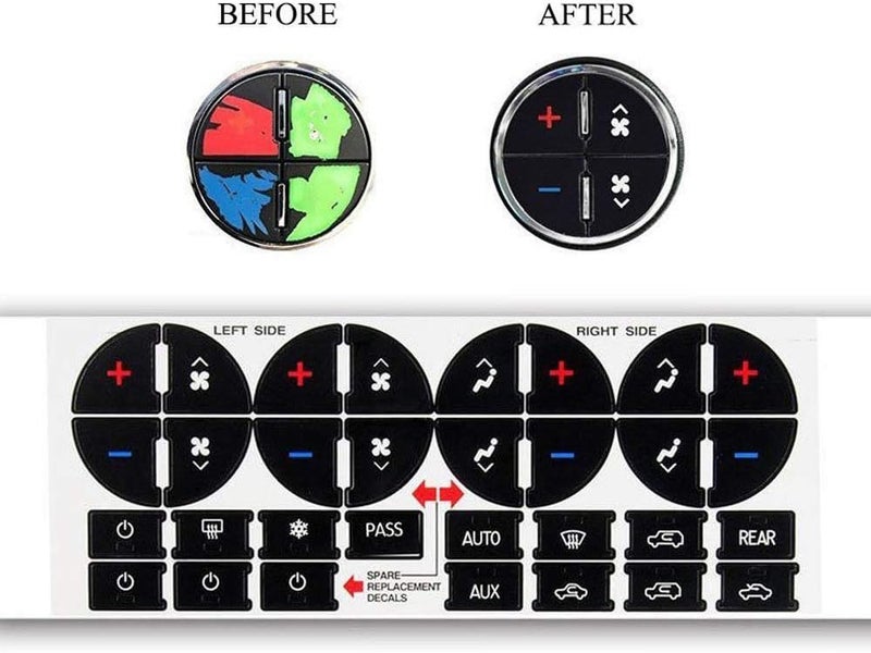 TRADERPLUS 3 Pack Replacement AC Dash Button Sticker Repair Kit Fit - Image 2